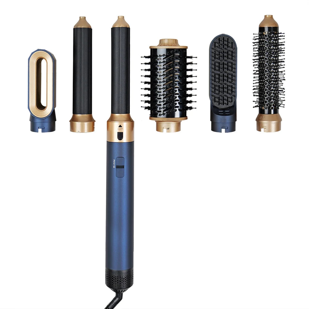 6 in 1 Multi-styler Ionic Hair Dryer & Straightener Curler with Universal Voltage for Hotel & Household Use