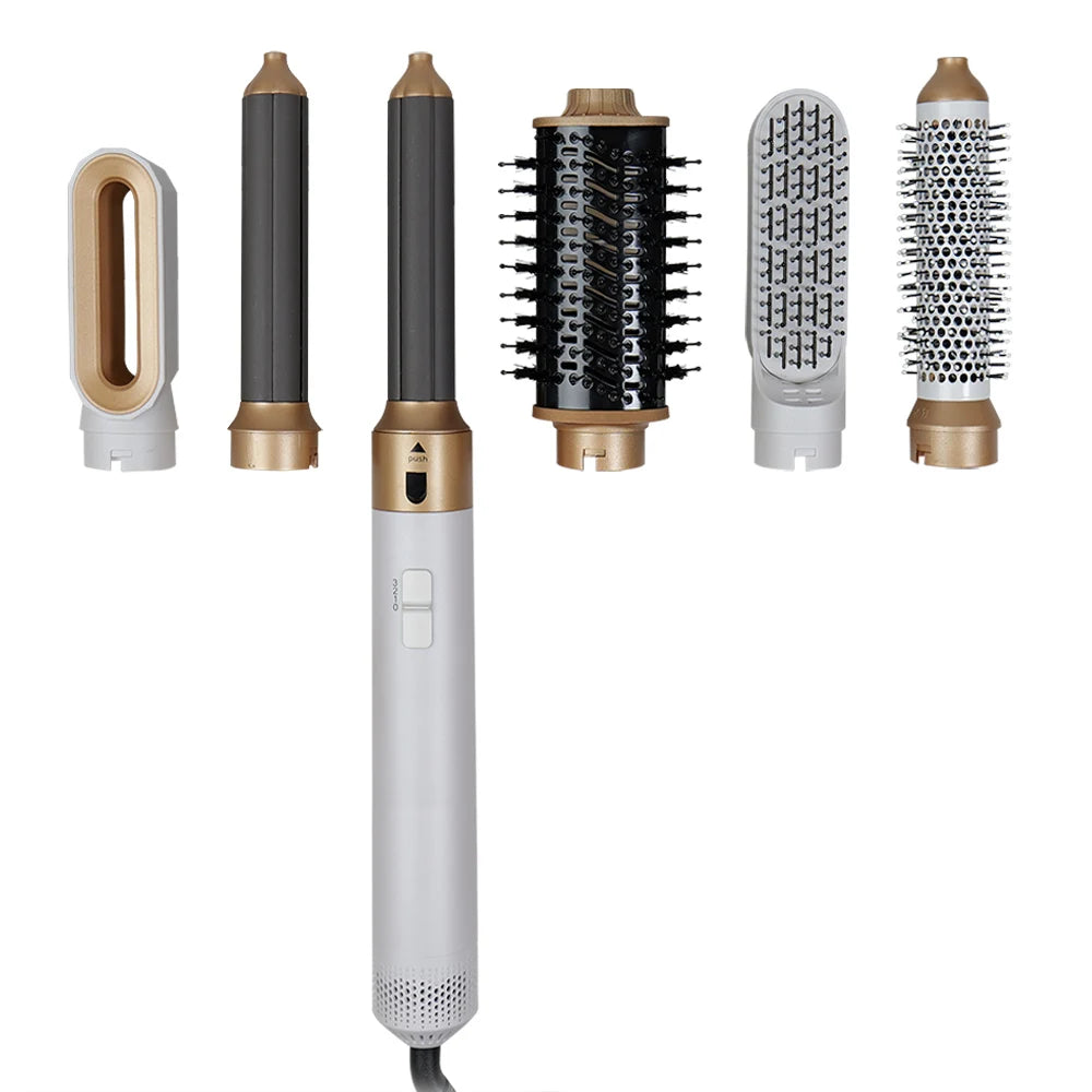 6 in 1 Multi-styler Ionic Hair Dryer & Straightener Curler with Universal Voltage for Hotel & Household Use